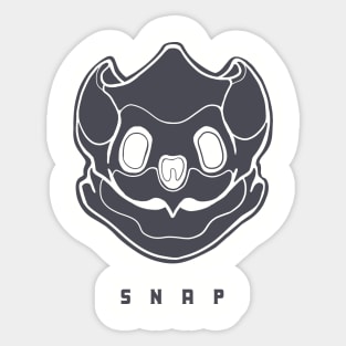 Common snapping turtle skull. Design for reptile lovers in dark ink Sticker